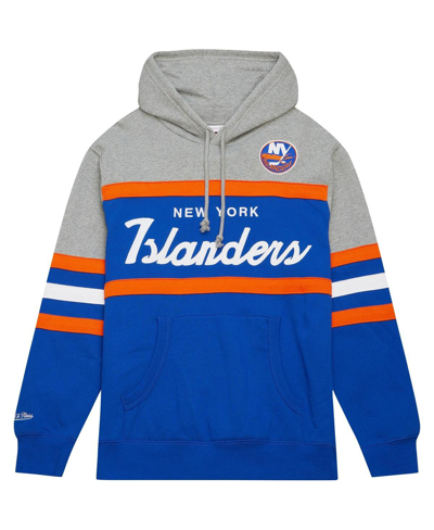 Mitchell & Ness Men's  Royal, Gray New York Islanders Head Coach Pullover Hoodie In Royal,gray