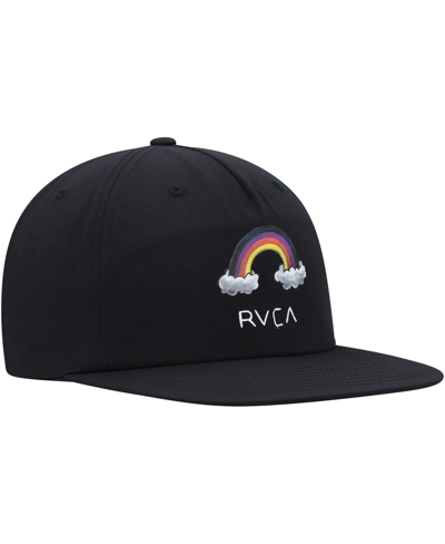 Shop Rvca Men's  Black Rainbow Connection Snapback Hat
