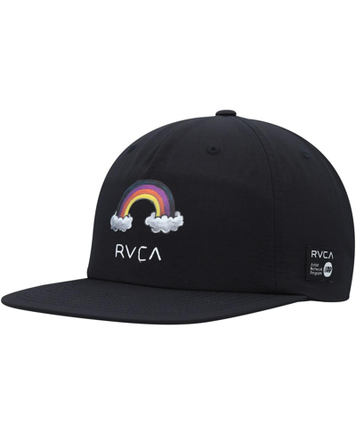 Shop Rvca Men's  Black Rainbow Connection Snapback Hat
