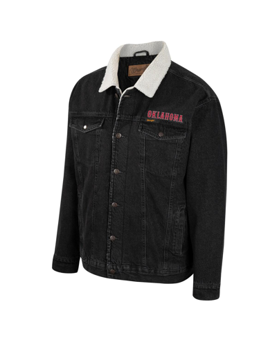 Colosseum Men's  X Wrangler Charcoal Oklahoma Sooners Western Button-up Denim Jacket In Charcoal