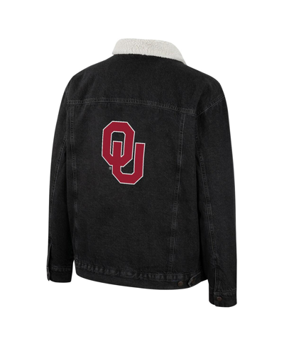 Colosseum Men's  X Wrangler Charcoal Oklahoma Sooners Western Button-up Denim Jacket In Charcoal