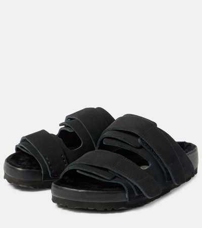 Shop Birkenstock 1774 X Tekla Uji Suede Slides In Grey