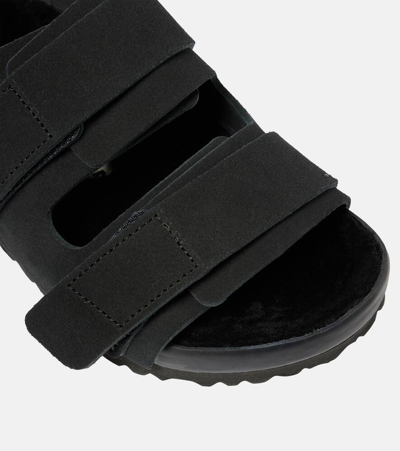 Shop Birkenstock 1774 X Tekla Uji Suede Slides In Grey