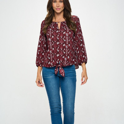 Shop West K Veronica Tie Front Blouse In Red