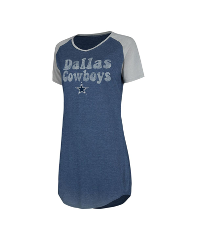 Shop Concepts Sport Women's  Navy Distressed Dallas Cowboys Raglan V-neck Nightshirt