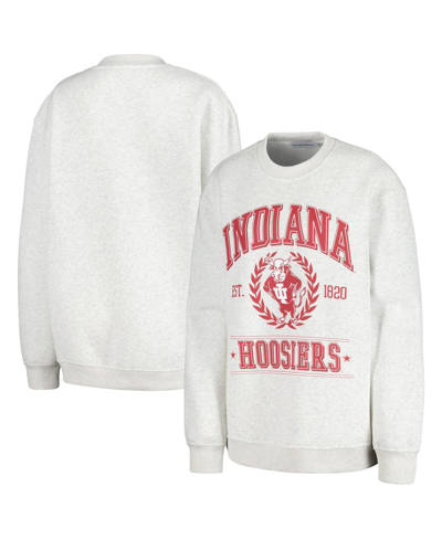 Shop Established & Co. Women's  Ash Indiana Hoosiers Logo Pullover Sweatshirt