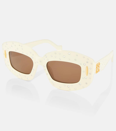 Shop Loewe Screen Embellished Square Sunglasses In Multicoloured