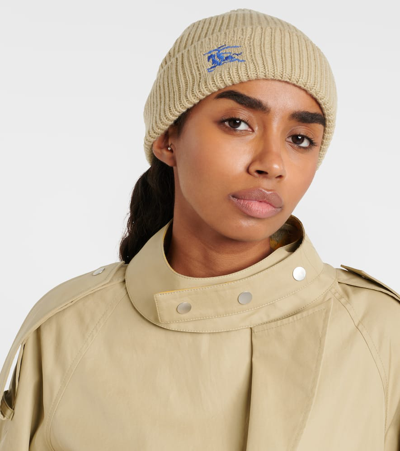 Burberry Ekd Beanie Hat In Green