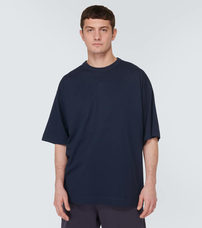Dries Van Noten Cotton Crew Neck T-shirt In Blue