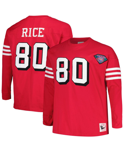 Mitchell & Ness Jerry Rice Scarlet San Francisco 49ers Big & Tall Cut & Sew Player Name & Number Lon In Scarlet
