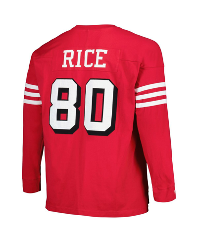 Mitchell & Ness Jerry Rice Scarlet San Francisco 49ers Big & Tall Cut & Sew Player Name & Number Lon In Scarlet