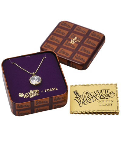 Shop Fossil X Willy Wonka Special Edition Women's Gold-tone Stainless Steel Pendant Necklace