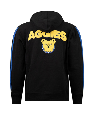 Shop Fisll Men's  Black North Carolina A&t Aggies Oversized Stripes Pullover Hoodie