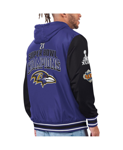 Shop G-iii Sports By Carl Banks Men's  Purple, Black Baltimore Ravens Commemorative Reversible Full-zip Ja In Purple,black