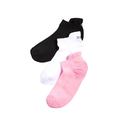 Shop Stems Three Pack Lightweight Training Socks In Pink,white,black