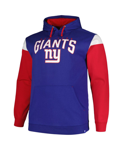 Shop Profile Men's  Royal New York Giants Big And Tall Trench Battle Pullover Hoodie