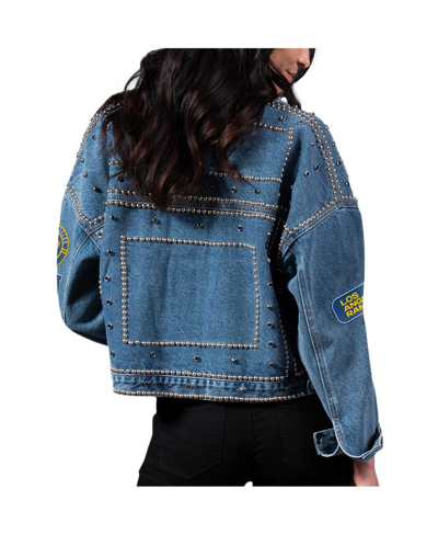 G-iii 4her By Carl Banks Women's  Los Angeles Rams First Finish Medium Denim Full-button Jacket In Blue