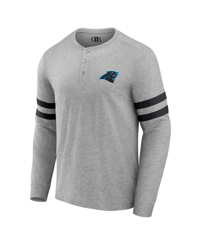 Fanatics Men's Nfl X Darius Rucker Collection By  Heather Gray Carolina Panthers Henley Long Sleeve T In Heather Gray