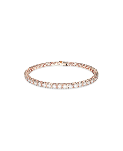 Swarovski Matrix Tennis Bracelet In Rose Gold