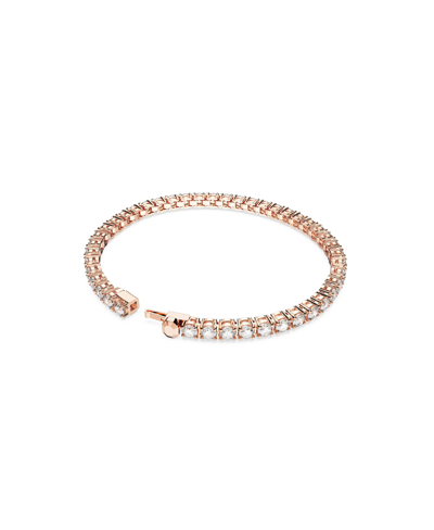 Swarovski Matrix Tennis Bracelet In Rose Gold