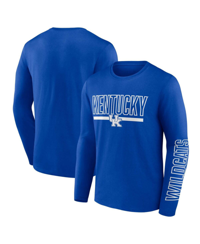 Shop Profile Men's  Royal Kentucky Wildcats Big And Tall Two-hit Graphic Long Sleeve T-shirt