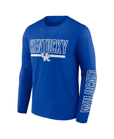 Shop Profile Men's  Royal Kentucky Wildcats Big And Tall Two-hit Graphic Long Sleeve T-shirt