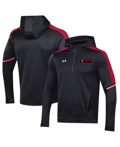 Under Armour Black Texas Tech Red Raiders 2023 Sideline Quarter-zip Hoodie In Black