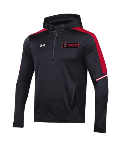 Under Armour Black Texas Tech Red Raiders 2023 Sideline Quarter-zip Hoodie In Black
