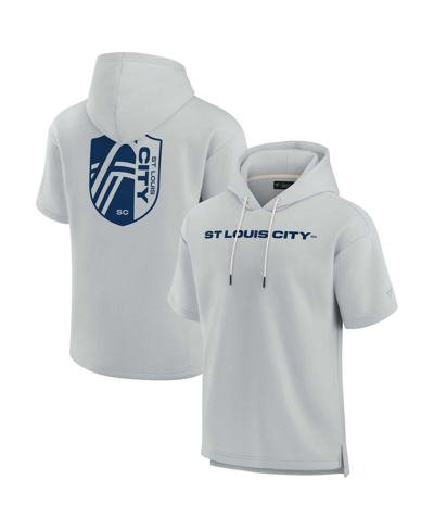 Fanatics Signature Unisex  Gray St. Louis City Sc Super Soft Fleece Short Sleeve Pullover Hoodie In Gray