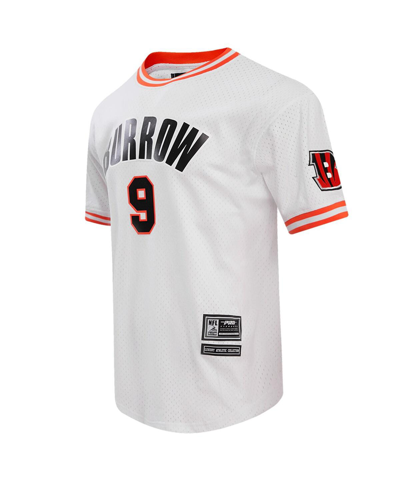 Shop Pro Standard Men's  Joe Burrow White Cincinnati Bengals Player Name And Number Mesh T-shirt