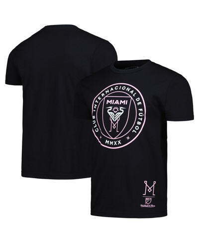 Shop Mitchell & Ness Men's  Black Inter Miami Cf Crest T-shirt