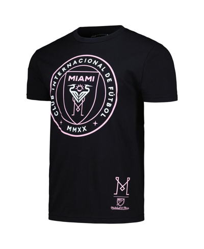 Shop Mitchell & Ness Men's  Black Inter Miami Cf Crest T-shirt