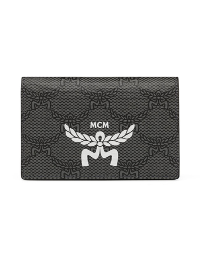Shop Mcm Men's Lauretos Card Case In Dark Grey
