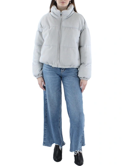 Shop Bagatelle.nyc Womens Cropped Cold Weather Puffer Jacket In Grey
