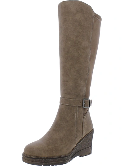 Shop Volatile Cabrillo Womens Faux Leather Platform Mid-calf Boots In Grey