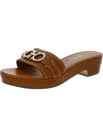 Shop Ferragamo Philein Womens Leather Round Toe Sandals In Multi
