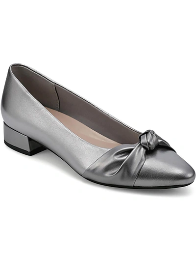 Shop Easy Spirit Caster Womens Suede Pointed Toe Dress Shoes In Silver