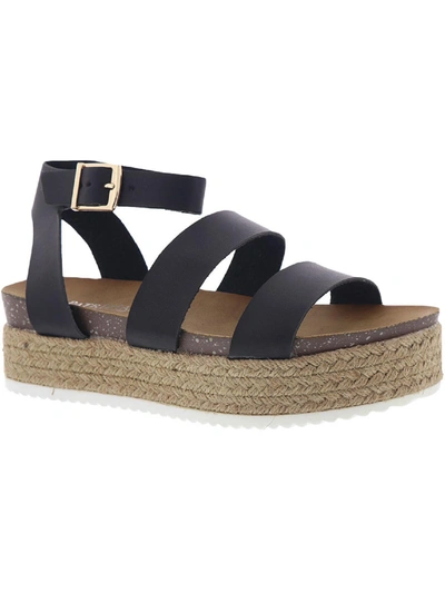 Shop Patrizia By Spring Step Larissa Womens Faux Leather Casual Espadrilles In Black