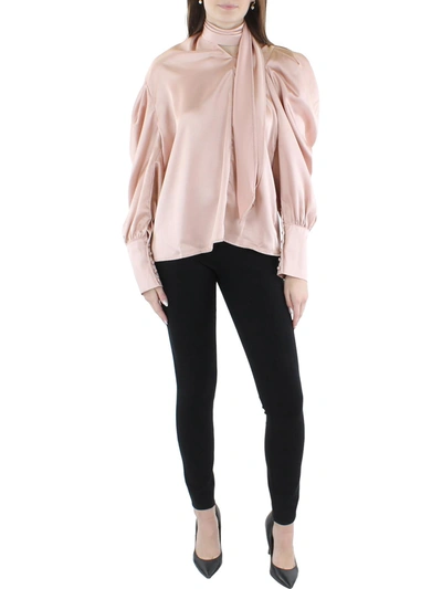 Shop Beulah Womens Drapey Puff Sleeve Blouse In Pink