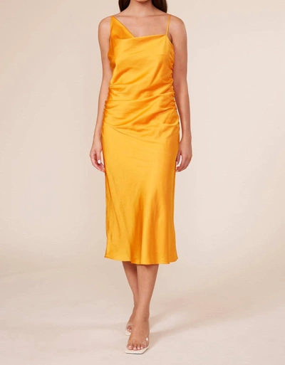 Shop Lucy Paris Pierre Gathered Dress In Tangerine In Orange