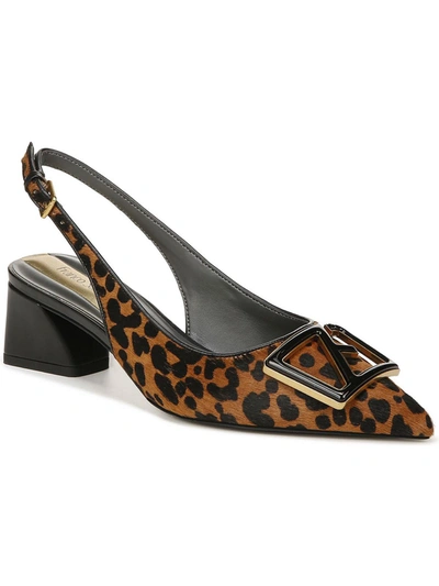 Shop Franco Sarto Racer 5 Womens Calf Hair Leopard Print Slingback Heels In Multi