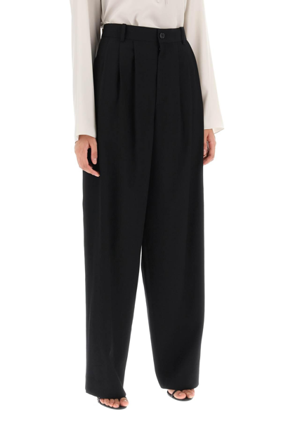 Shop The Row Rufos Pants With Double Pleat In Black