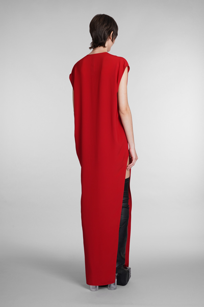 Shop Rick Owens Arrowhead Gown Dress In Red Acetate