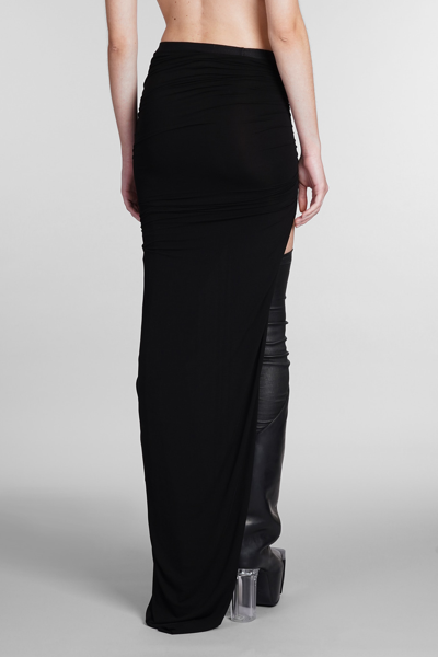 Shop Rick Owens Edfu Skirt In Black Polyamide Polyester
