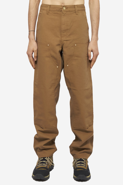 Shop Carhartt Double Knee Pants In Brown