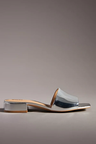 Shop By Anthropologie The Coralie Mule Slide Sandals By Maeve In Silver