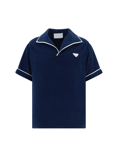 Shop Prada Polo Shirt In Bleu