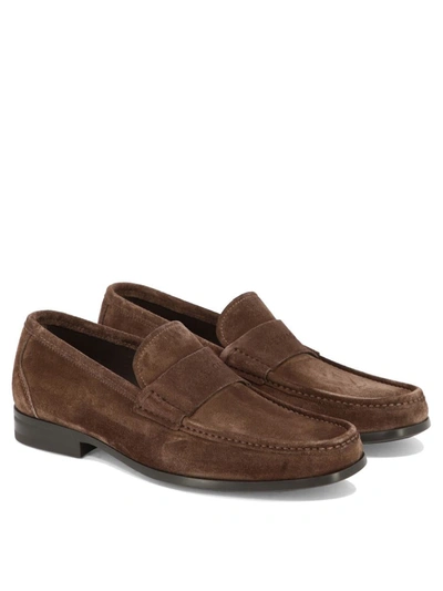 Shop Ferragamo "dupont" Loafers In Brown