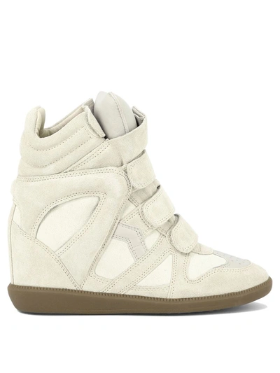 Shop Isabel Marant "bekett" Sneakers In Beige