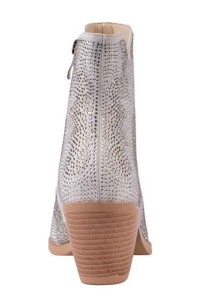 Ninety Union Forever Rhinestone Embellished Bootie In Silver